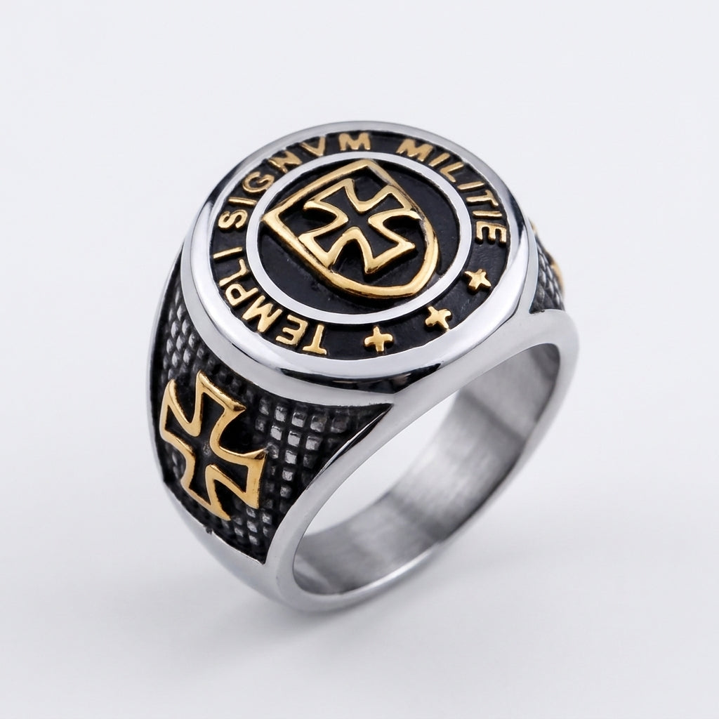Chevalière Motif Templier — Or