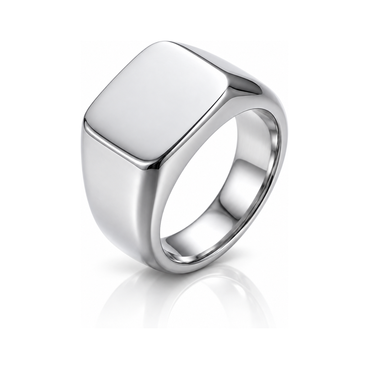 Chevalière Carrée Acier