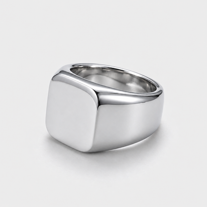 Chevalière Carrée Acier