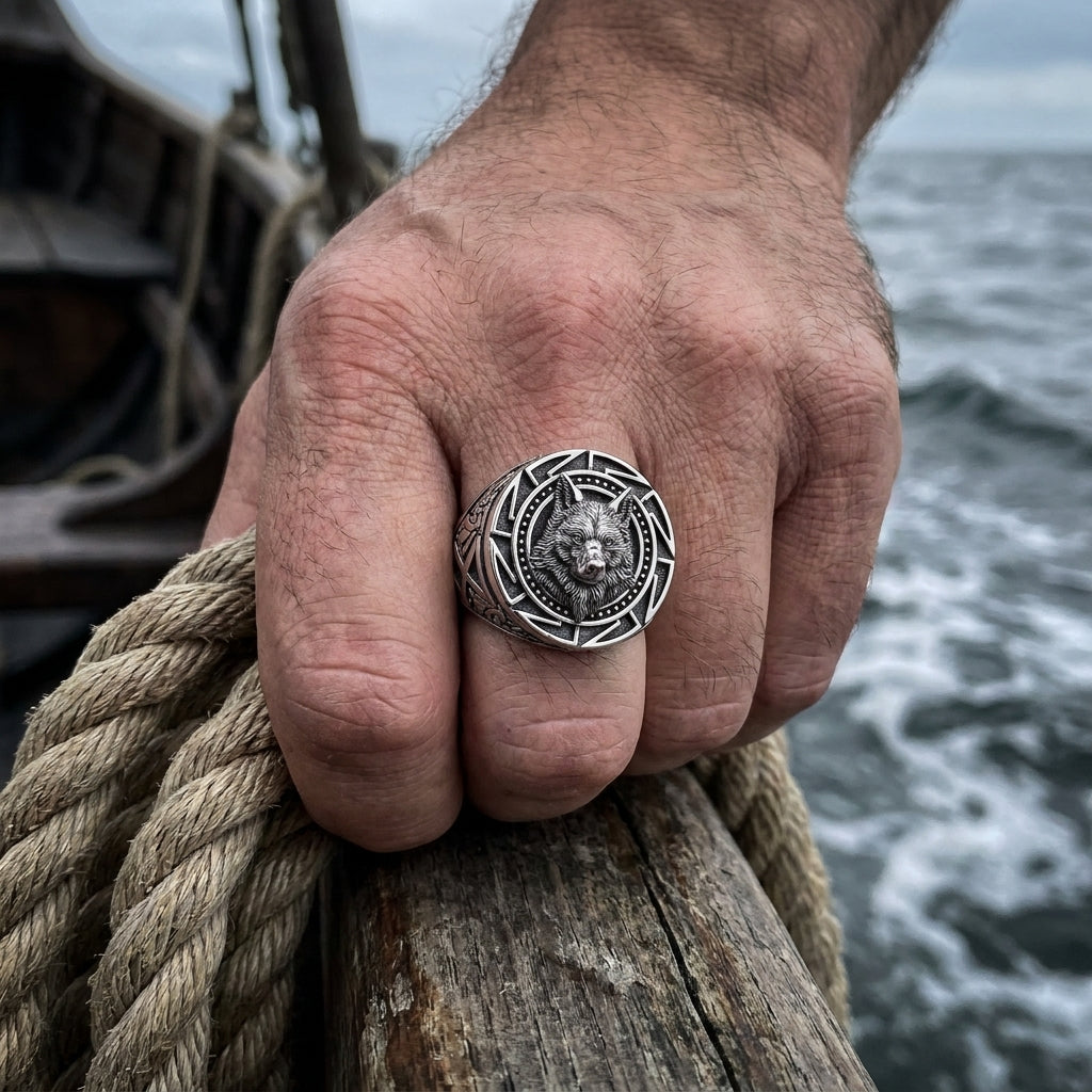 Chevalière Loup Viking