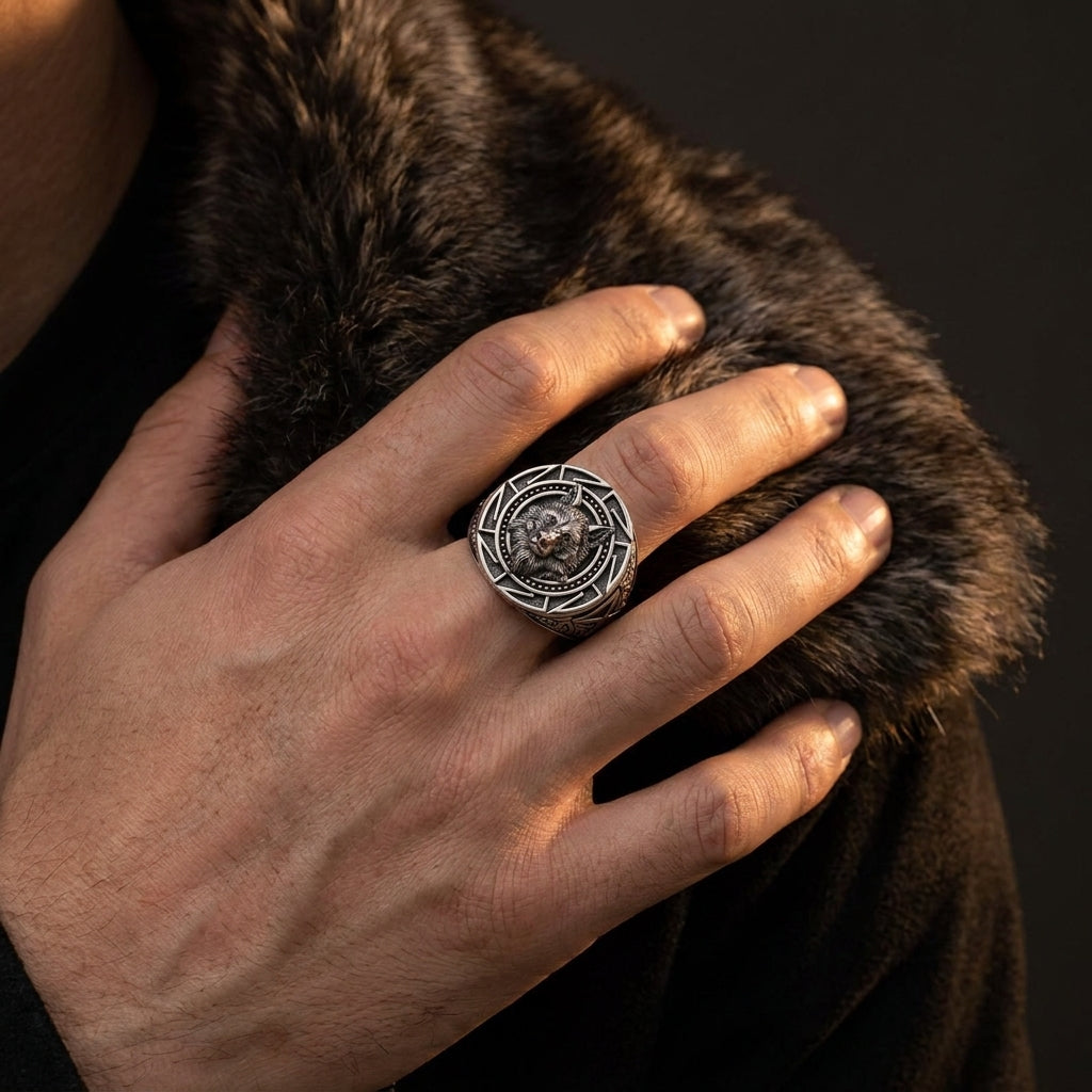 Chevalière Loup Viking