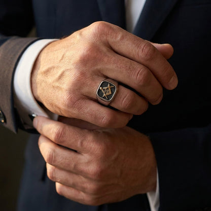 Chevalière Franc Maçon Noire