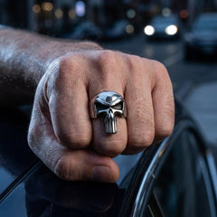 Chevalière Punisher Argentée