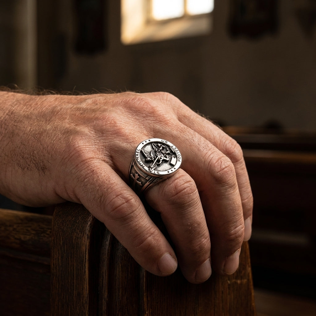 Chevalière Ange Saint Michel