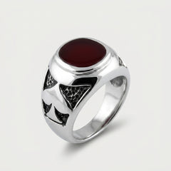 Chevalière Homme Cornaline Ovale Pique Argent 925