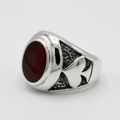 Chevalière Homme Cornaline Ovale Pique Argent 925