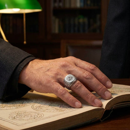 Chevalière Homme Illuminati Œil Argent 925