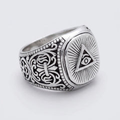Chevalière Homme Illuminati Œil Argent 925
