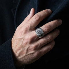 Chevalière Homme Illuminati Œil Argent 925