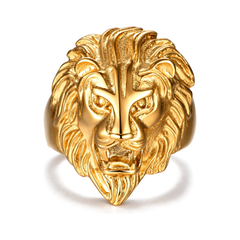 Chevalière Tête de Lion Plaqué Or